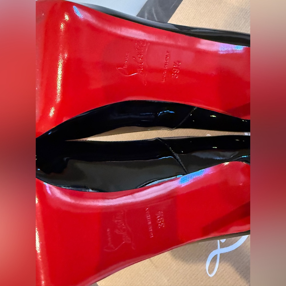 Christian Louboutin Black Patent Leather Heels, New Very Privé, 39.5 - Picture 10 of 17